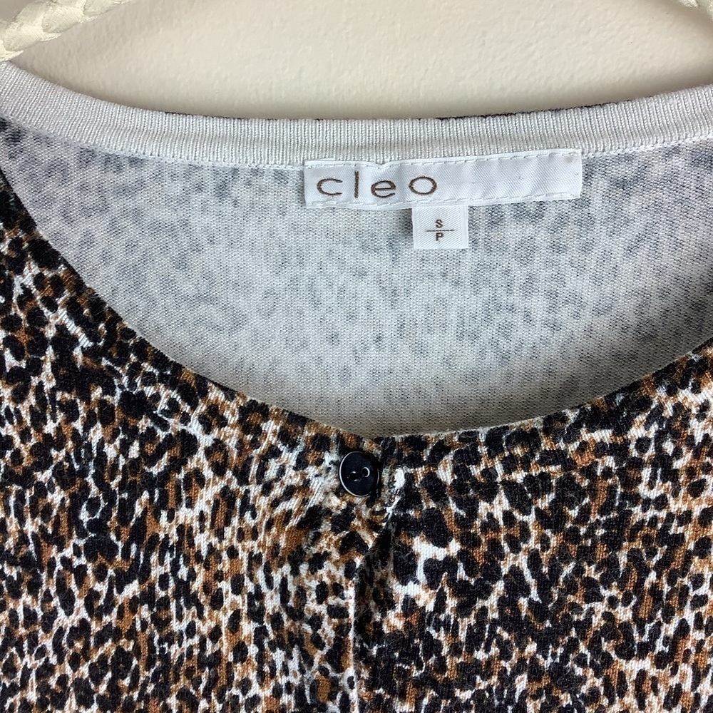 ANIMAL PRINT CLEO CREW NECK CARDIGAN - Picture 3 of 5